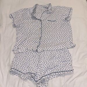 Roller rabbit, blue heart, pajamas! Few stains that could definitely come out!